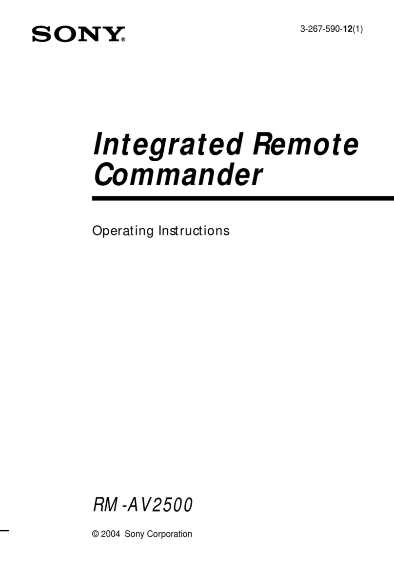 Sony RM-AV2500 - Integrated Remote Commander User manual Sony RM-AV2500 - Integrated Remote Commander User manual