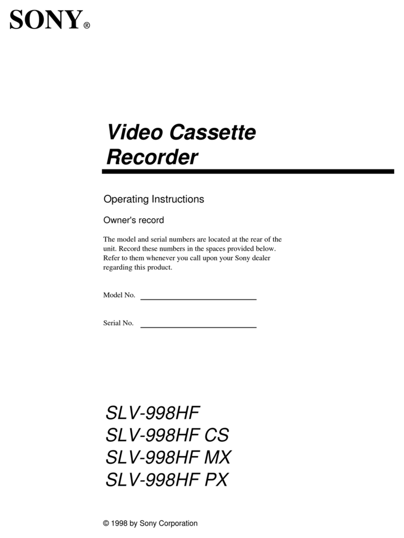 Sony SLV-998HF CS operating instructions