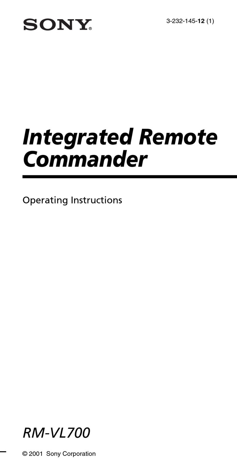 Sony RM-VL700 User manual