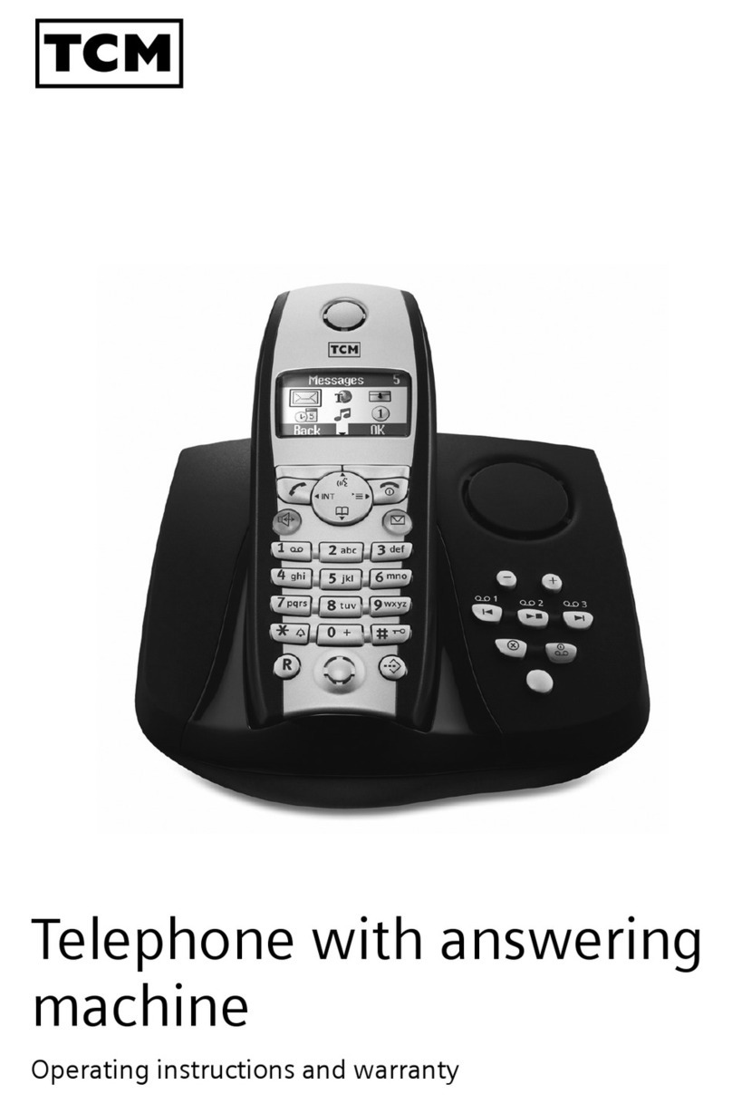 TCM Telephone with Answering Machine operating instructions