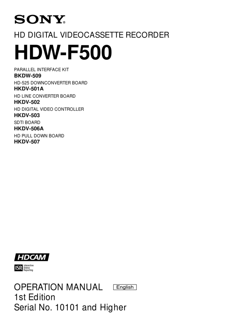 Sony HDCAM HDW-F500 User manual