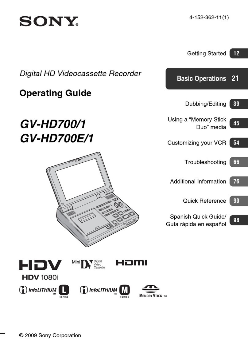 Sony GVHD700E - HDV Video WALKMAN User manual