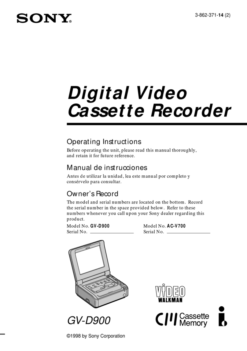Sony Video Walkman GV-D900 User manual