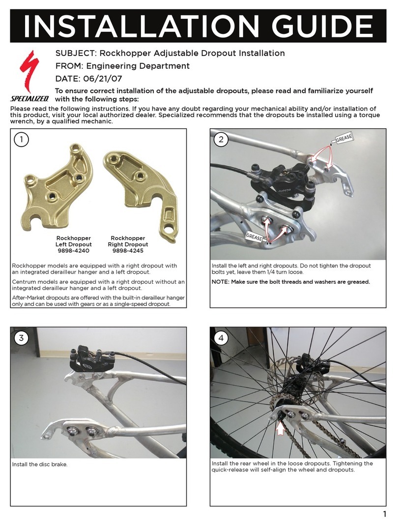 Specialized Rockhopper Adjustable Dropout RH Dropout User manual