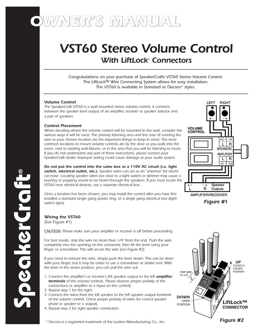 SpeakerCraft LiftLock VST60 owner's manual