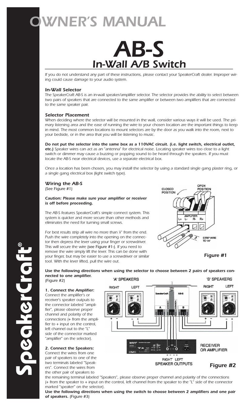 SpeakerCraft Switch User manual