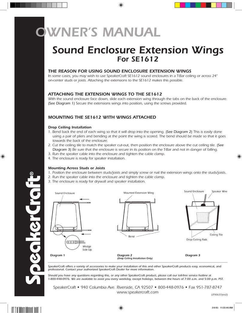 SpeakerCraft SE1612 owner's manual