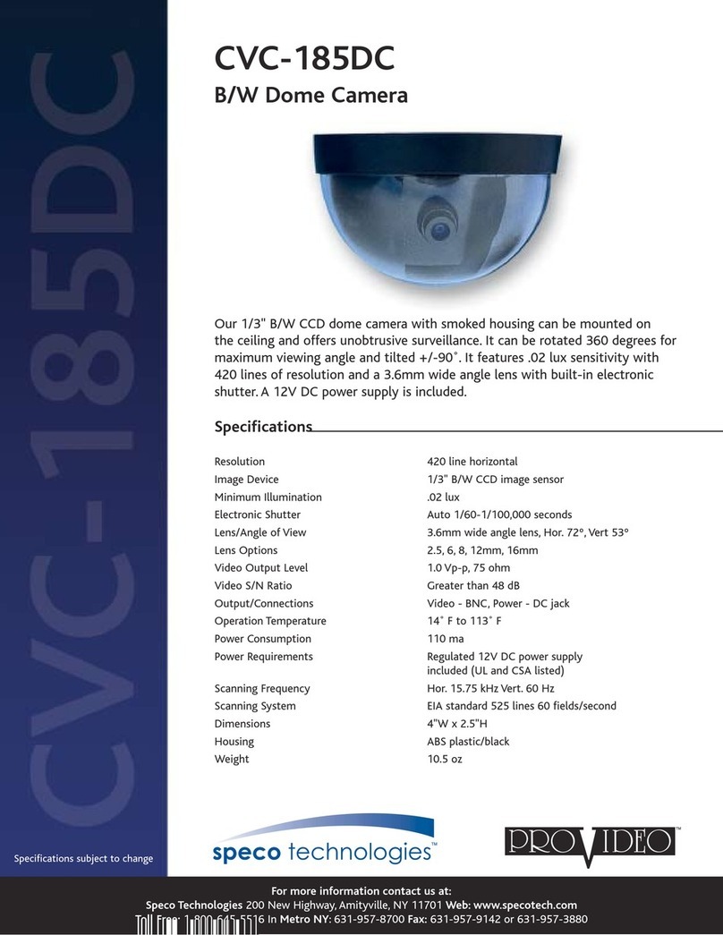 Speco CVC-185DC Specification sheet