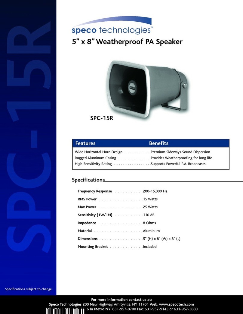 Speco SPC-15R User manual