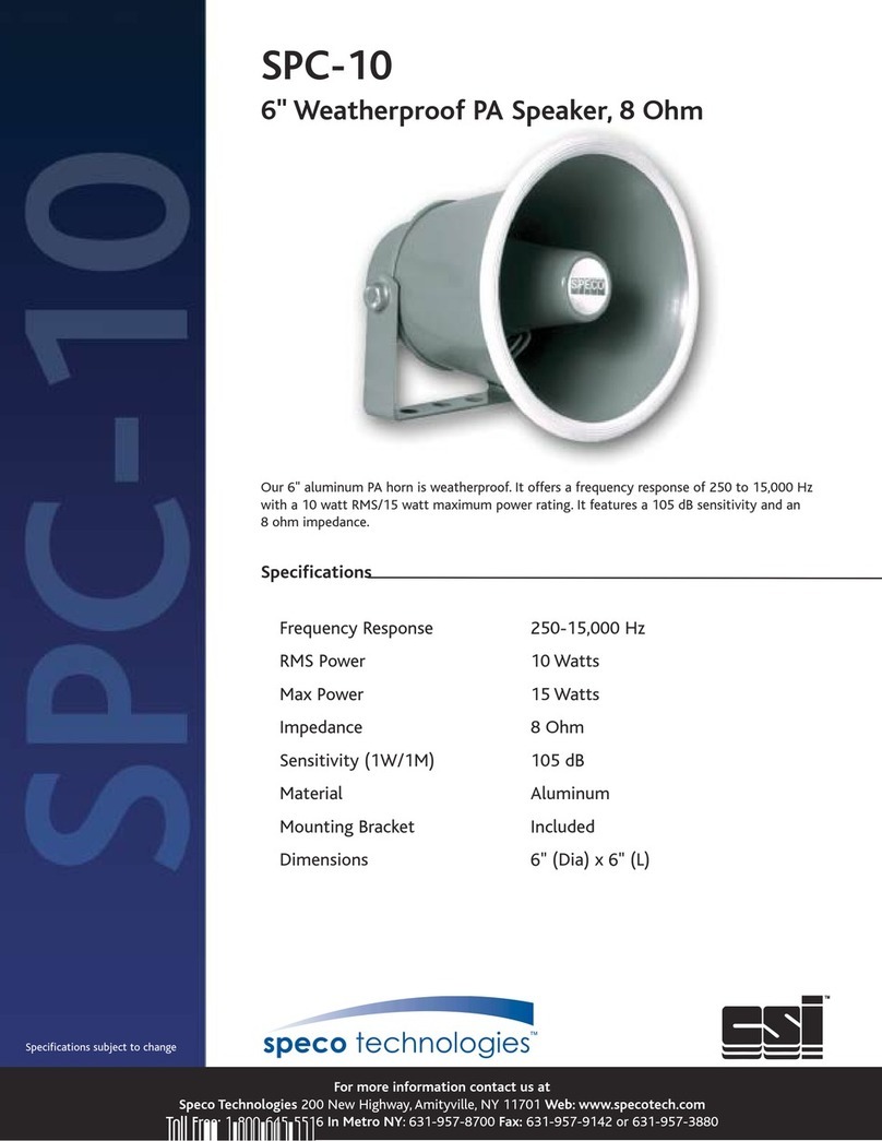 Speco SPC-10 User manual