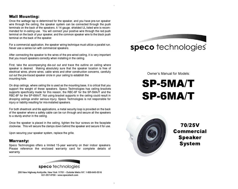 Speco SP-5MA owner's manual