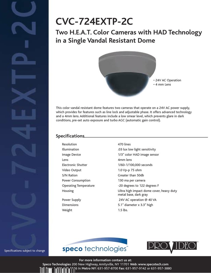 Speco ProVideo CVC-724EXTP-2C Specification sheet