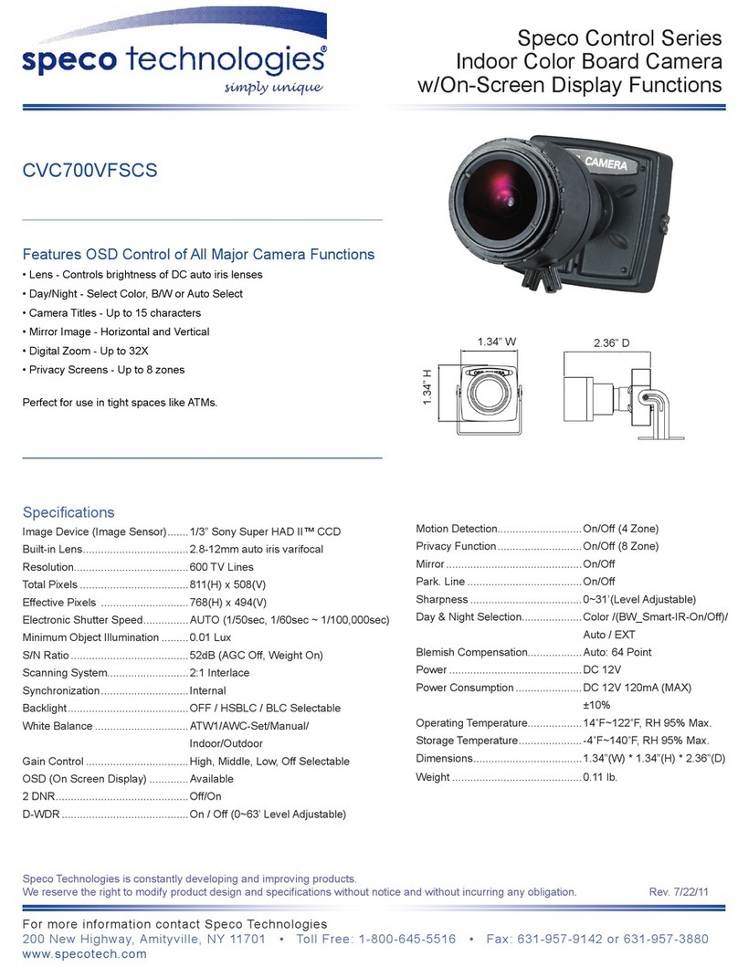 Speco CVC700VFSCS User manual