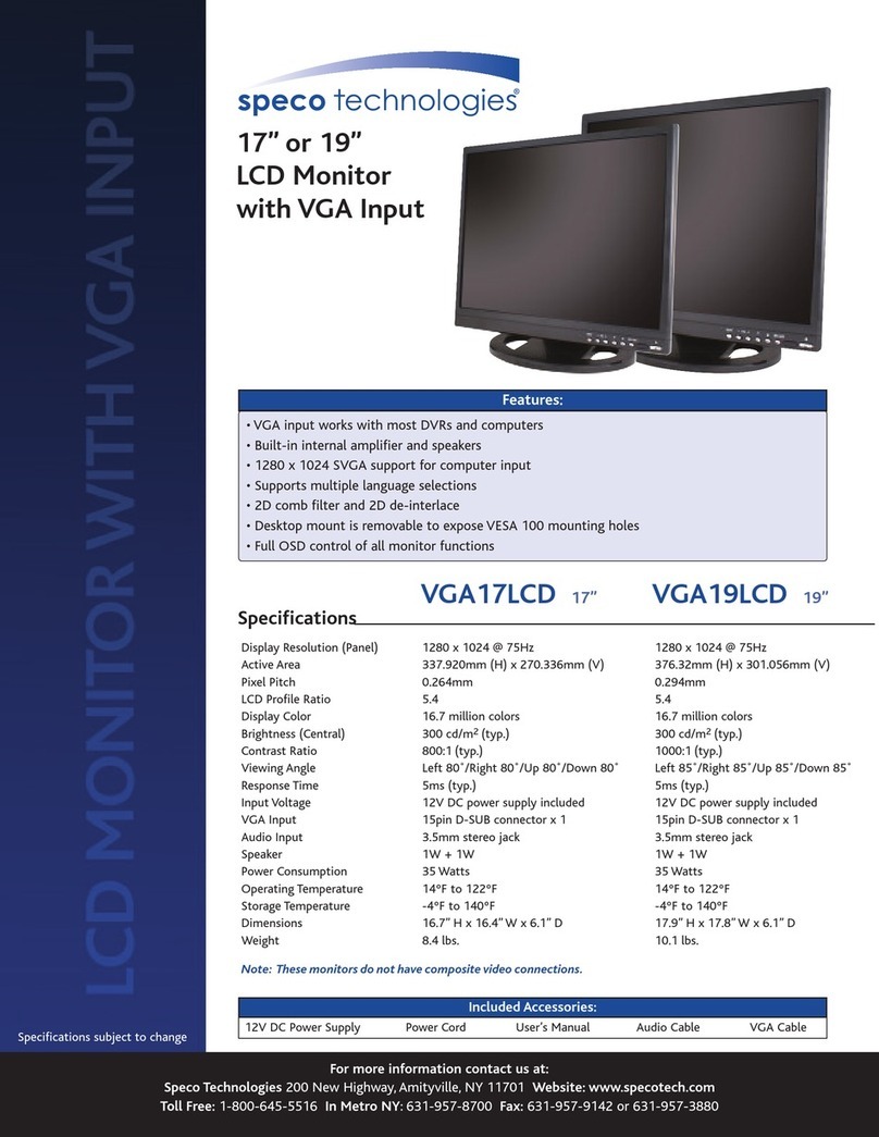Speco VGA17LCD User manual