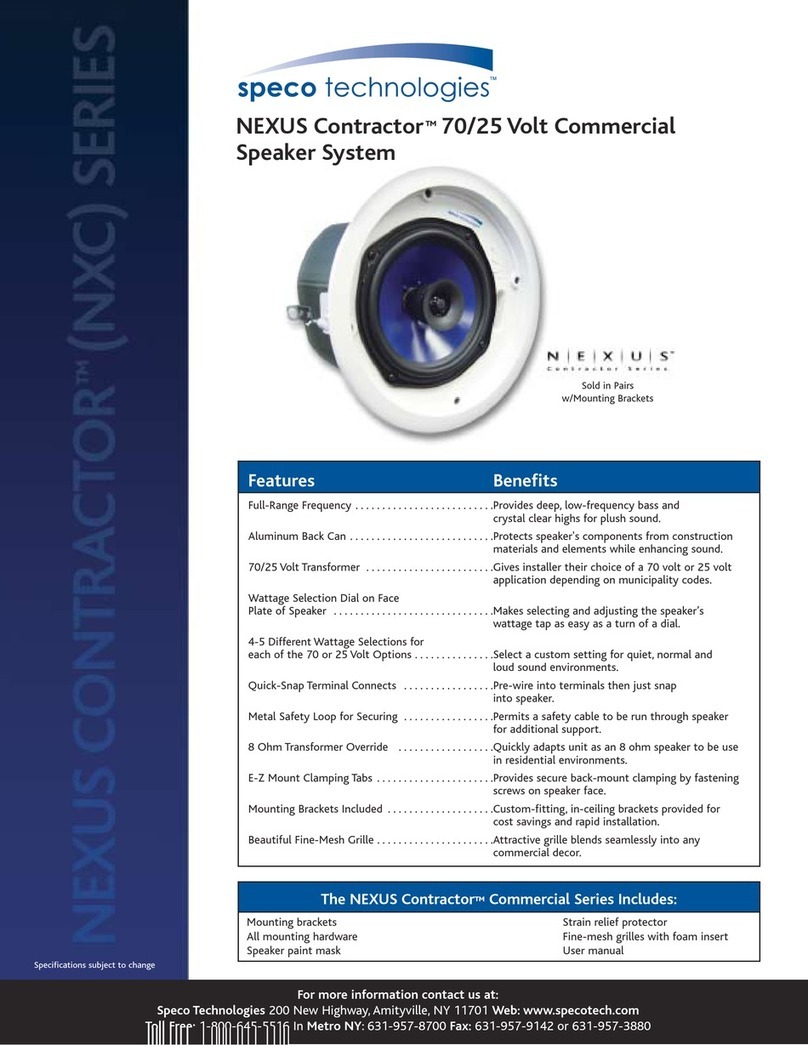Speco NXC Series User manual