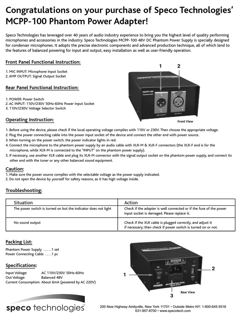 Speco MCPP-100 manual