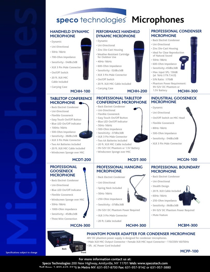 Speco MCBM-300 User manual