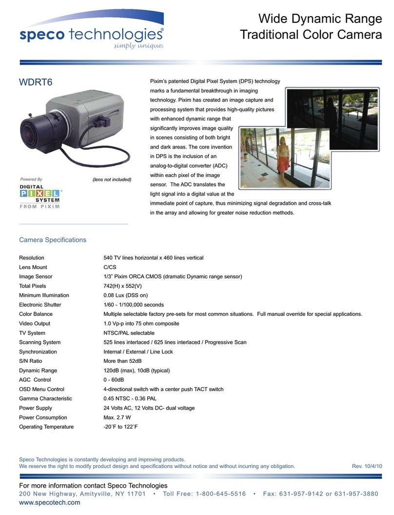 Speco COLOR CAMERA WDRT6 User manual Speco COLOR CAMERA WDRT6 User manual