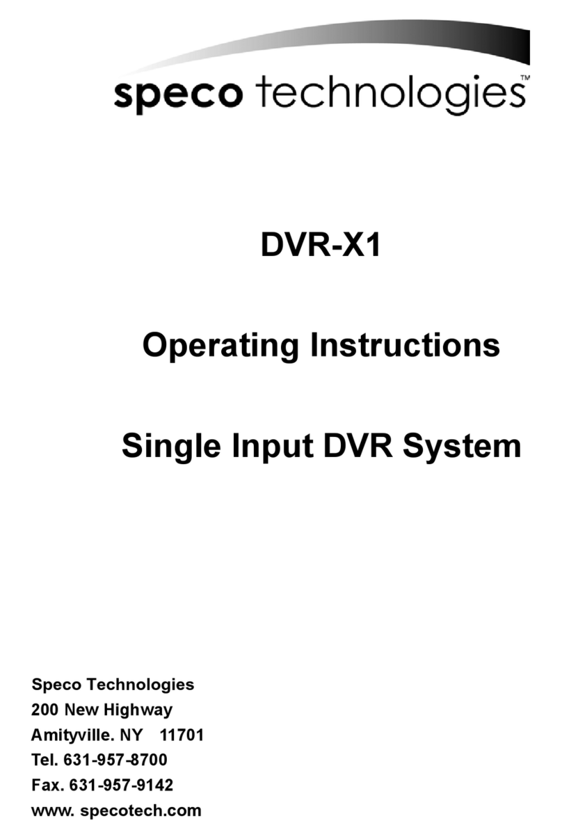 Speco DVR-X1 operating instructions