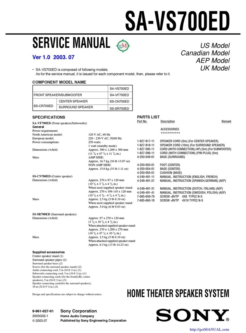 Sony SA-VS700ED User manual