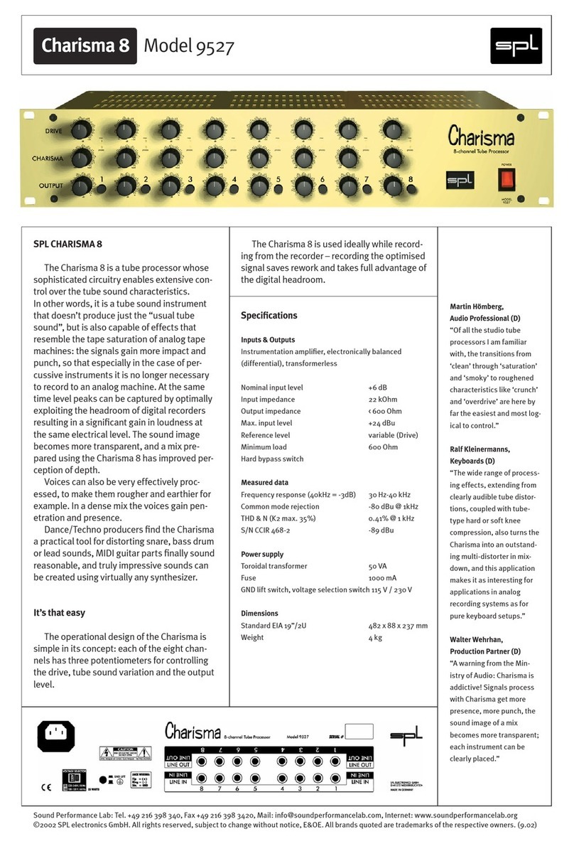 Sound Performance Lab 9527 Specification sheet