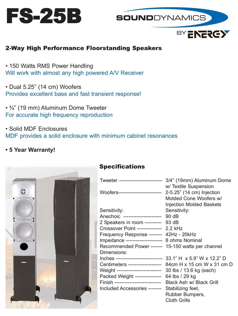 Sound Dynamics FS-25B Specification sheet