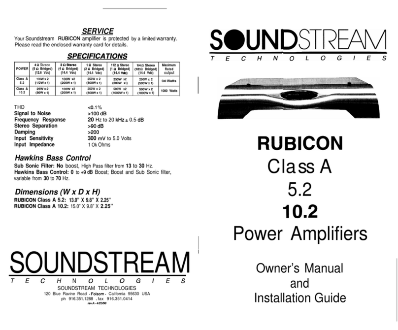 Soundstream RUBICON RUBICON Class A 5.2 102 Programming manual Soundstream RUBICON RUBICON Class A 5.2 102 Programming manual