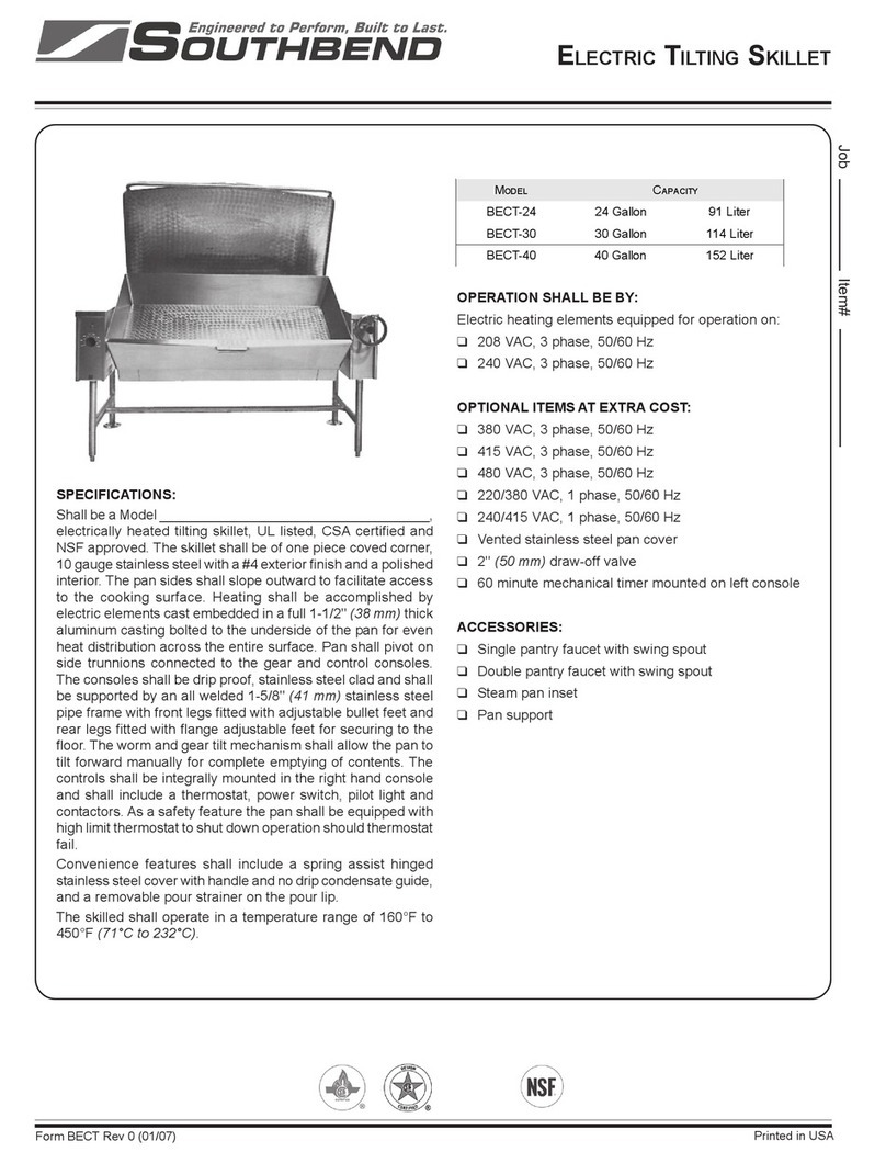 Southbend BECT-24 Specification sheet