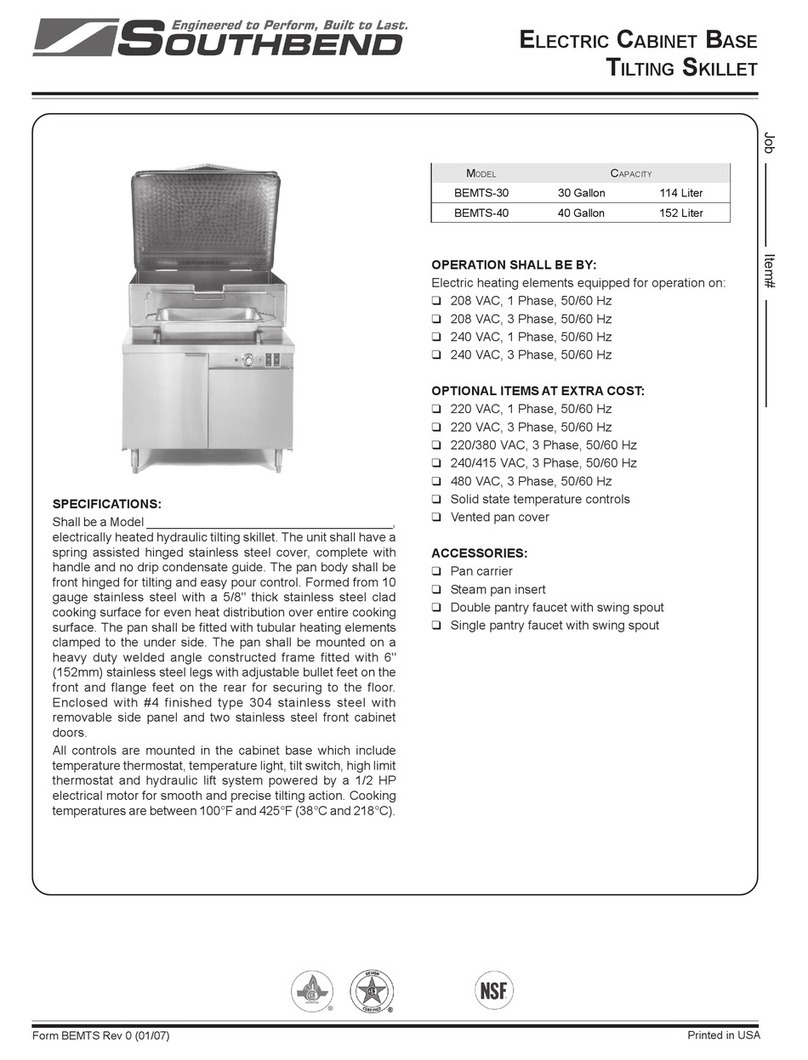 Southbend BEMTS-30 Specification sheet