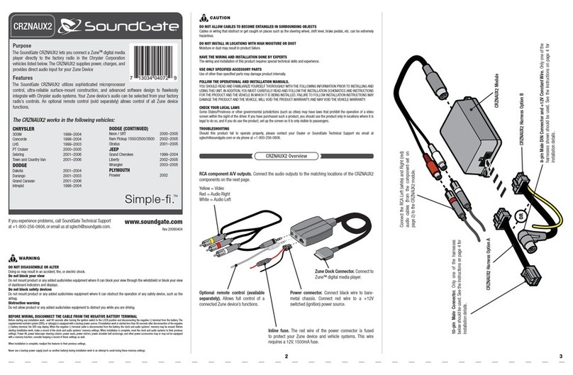 SoundGate CRZNAUX2 product manual