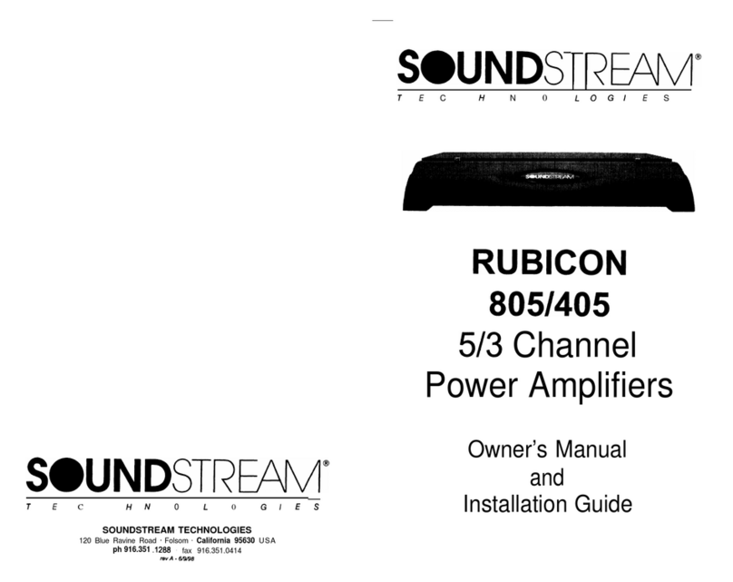 Soundstream REFERENCE 405 Programming manual