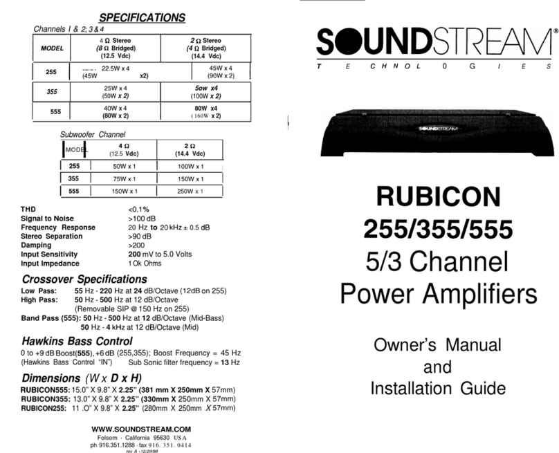 Soundstream RUBICON 355 Programming manual