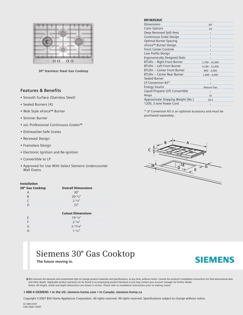 Siemens ER18353UC features and benefits