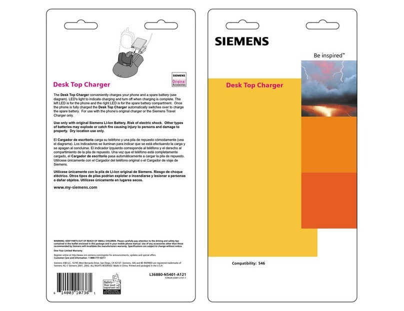 Siemens Desk Top Charger manual