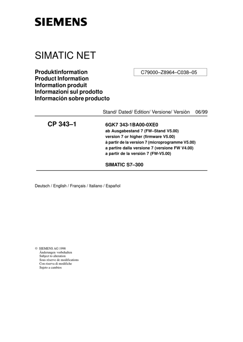 Siemens SIMATIC NET CP 343-1 Product information Siemens SIMATIC NET CP 343-1 Product information
