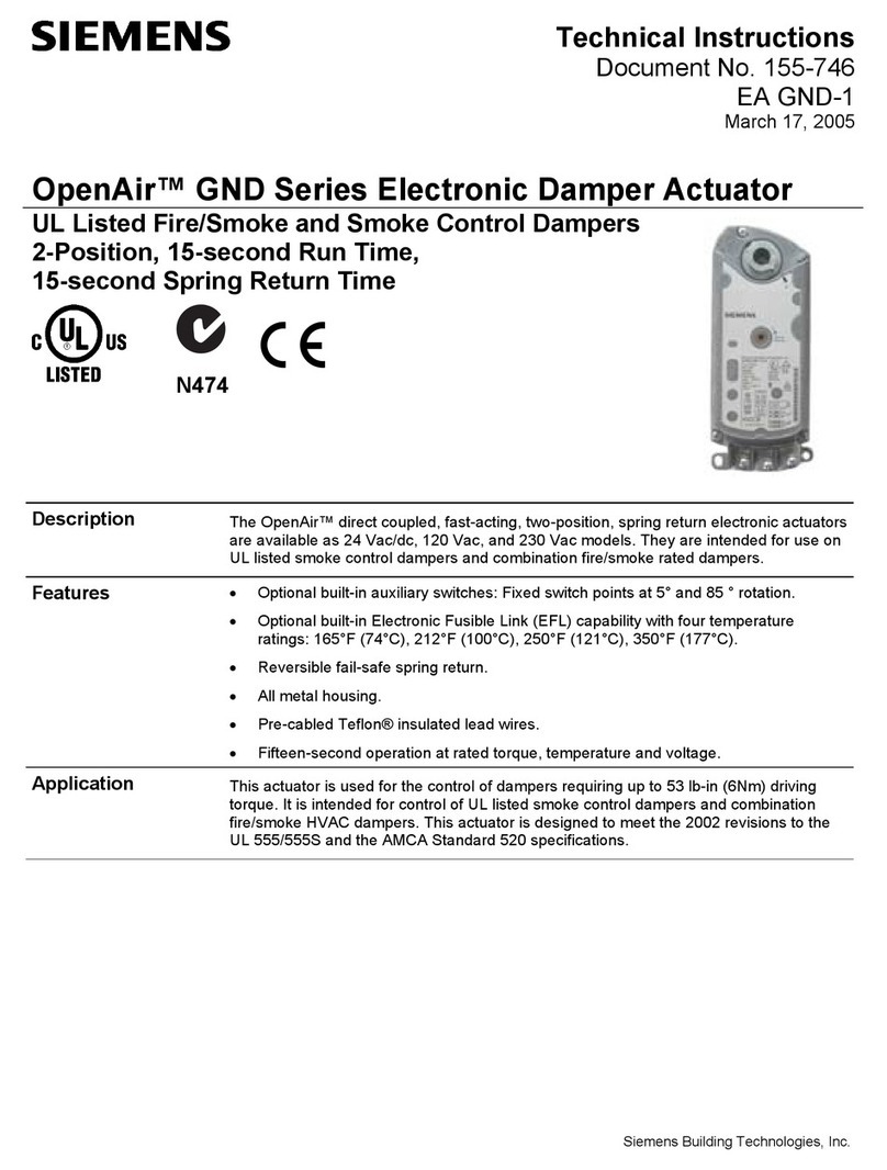 Siemens OpenAir GND Series Owner's manual