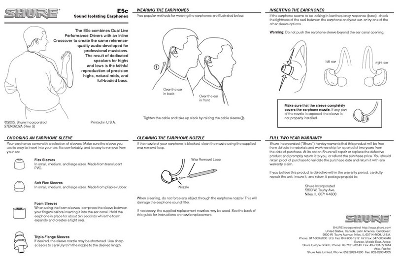 Shure E5c user manual