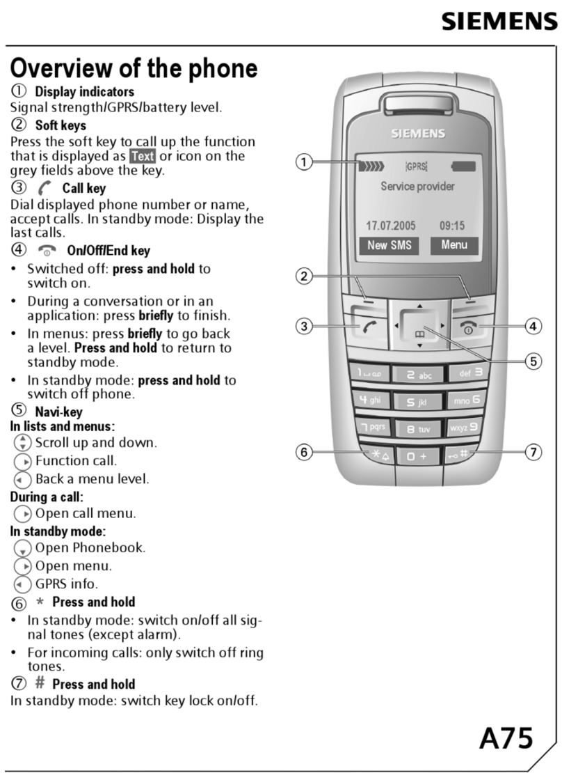 Siemens A75 user manual