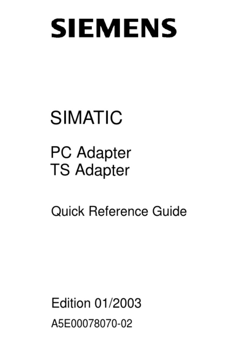 Siemens SIMATIC PC Adapter TS Adapter Quick reference guide