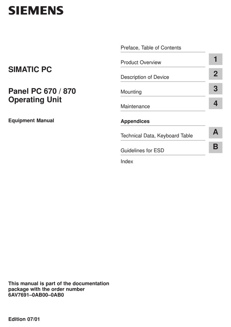 Siemens Simatic PC Panel PC 870 Technical Document