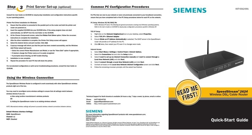 Siemens SpeedStream 2624 User manual