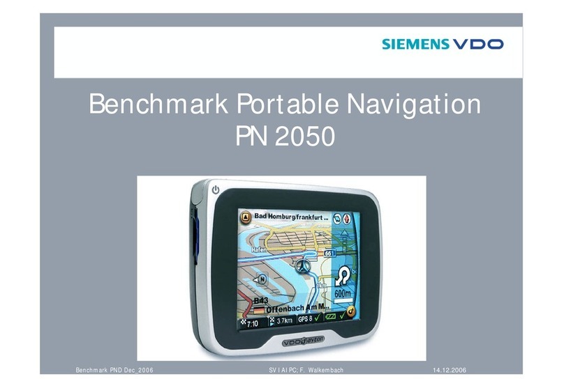 Siemens BENCHMARK PORTABLE NAVIGATION PN 2050 Comparison guide