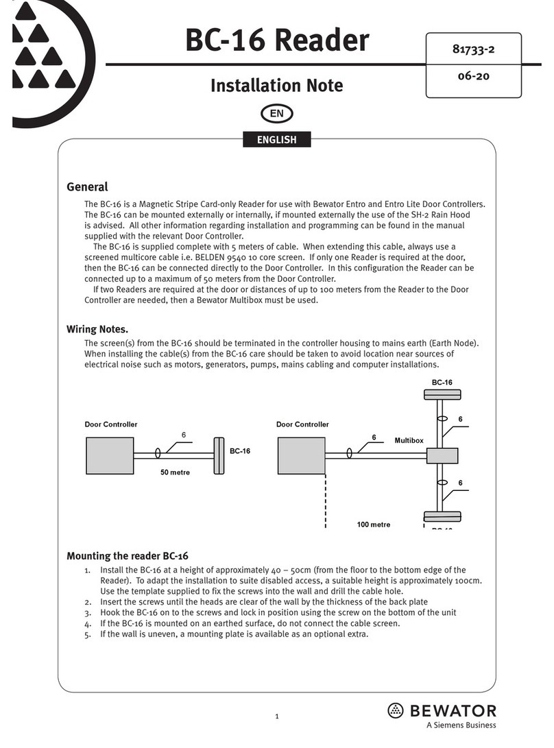 Bewator 81733-2 Installation note