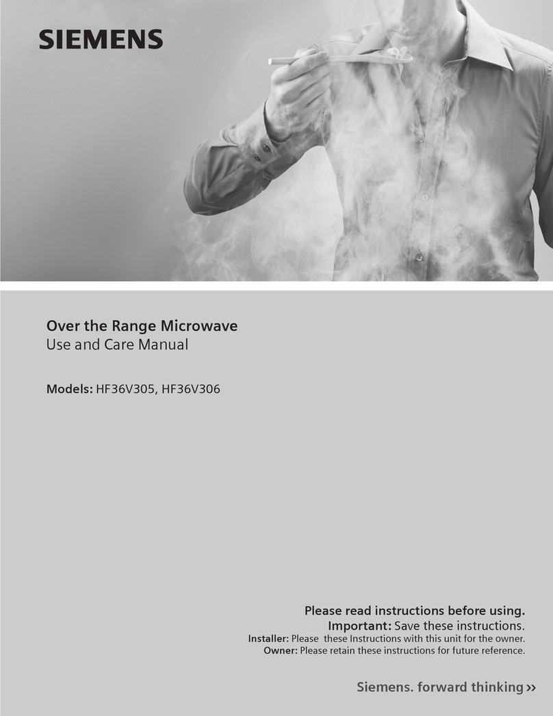 Siemens HF36V305 use and care manual