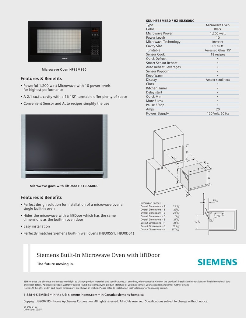 Siemens HF35M630 features and benefits