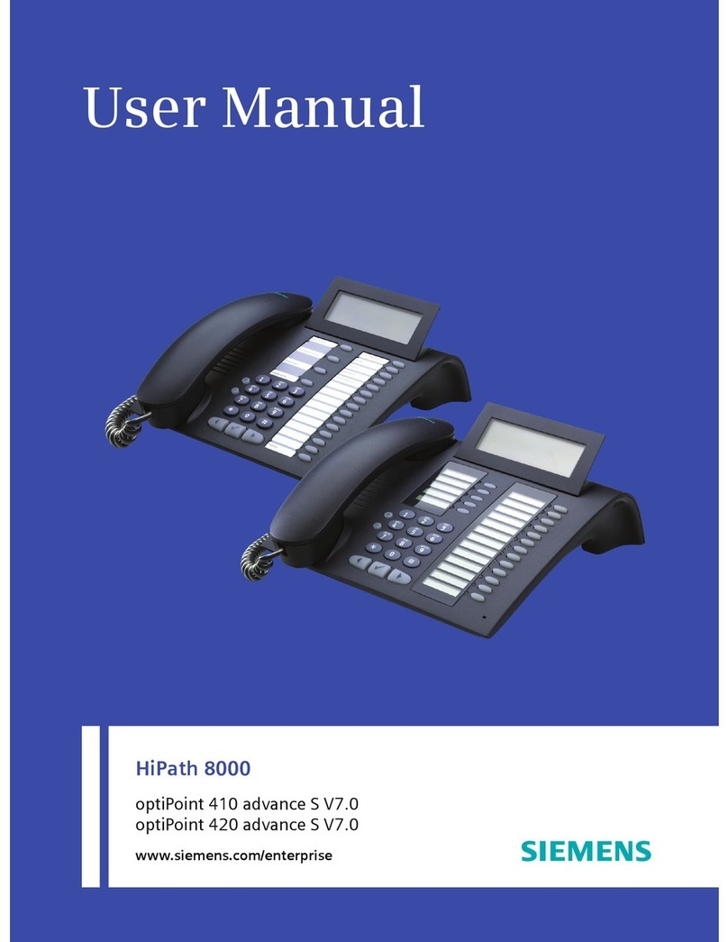 Siemens HIPATH 8000 OPTIPOINT410 User manual