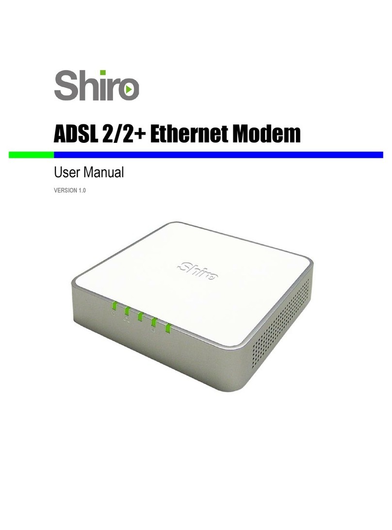 Shiro ADSL 2/2+ Ethernet Modem user manual