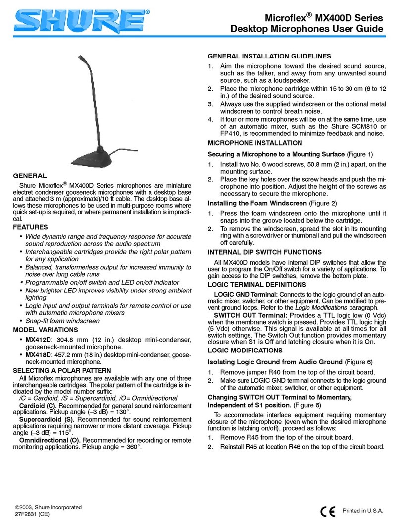 Shure Microflex MX400D Series User manual