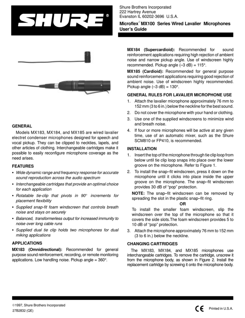 Shure Microflex MX100 Series User manual