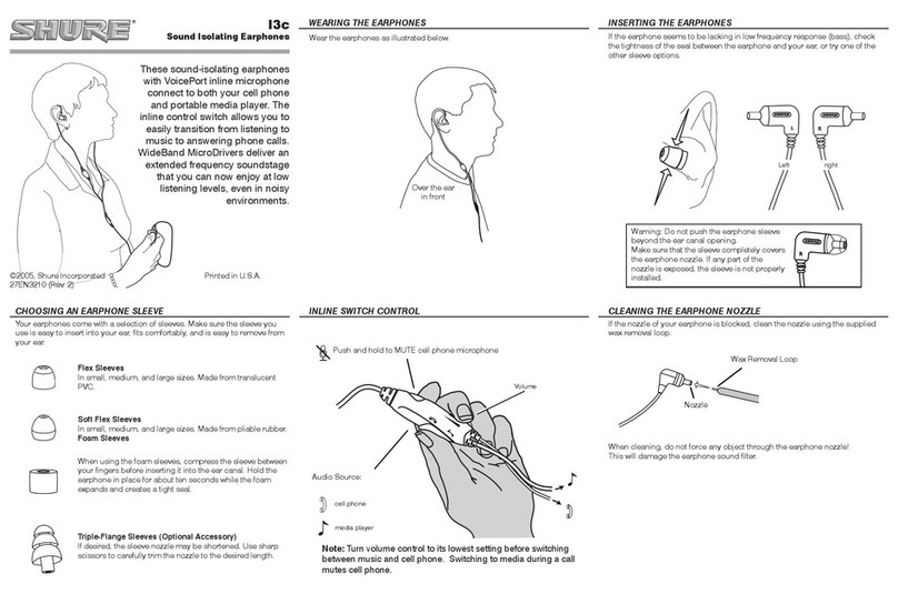 Shure I3C user manual